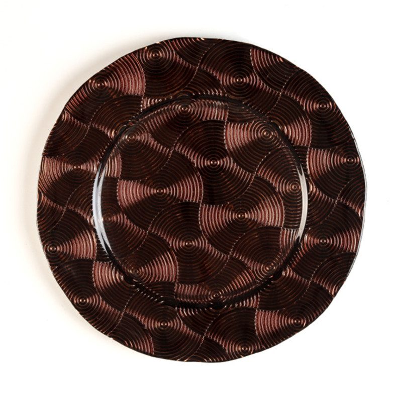 glass charger plate 1 Wholesale Glass Charger Plate PZ-033 - Image 1
